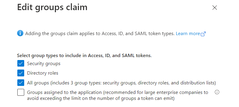 Entra ID Add Group Claims