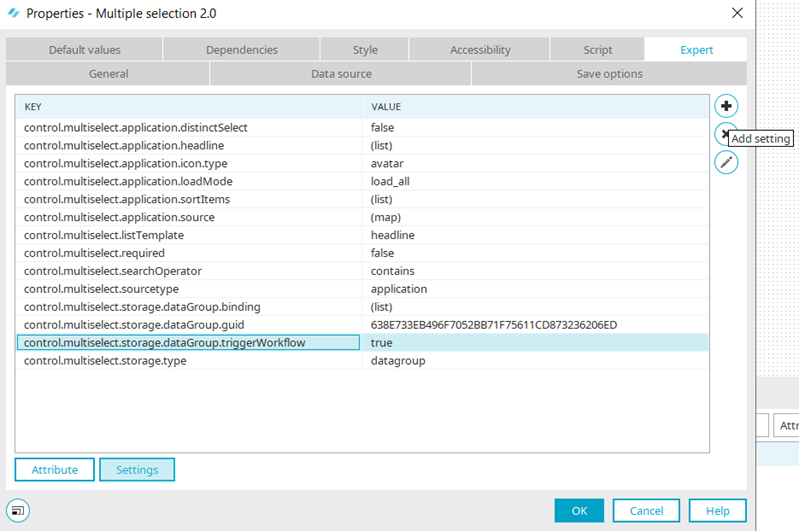 Settings: Controlling Advanced Behaviors of Elements